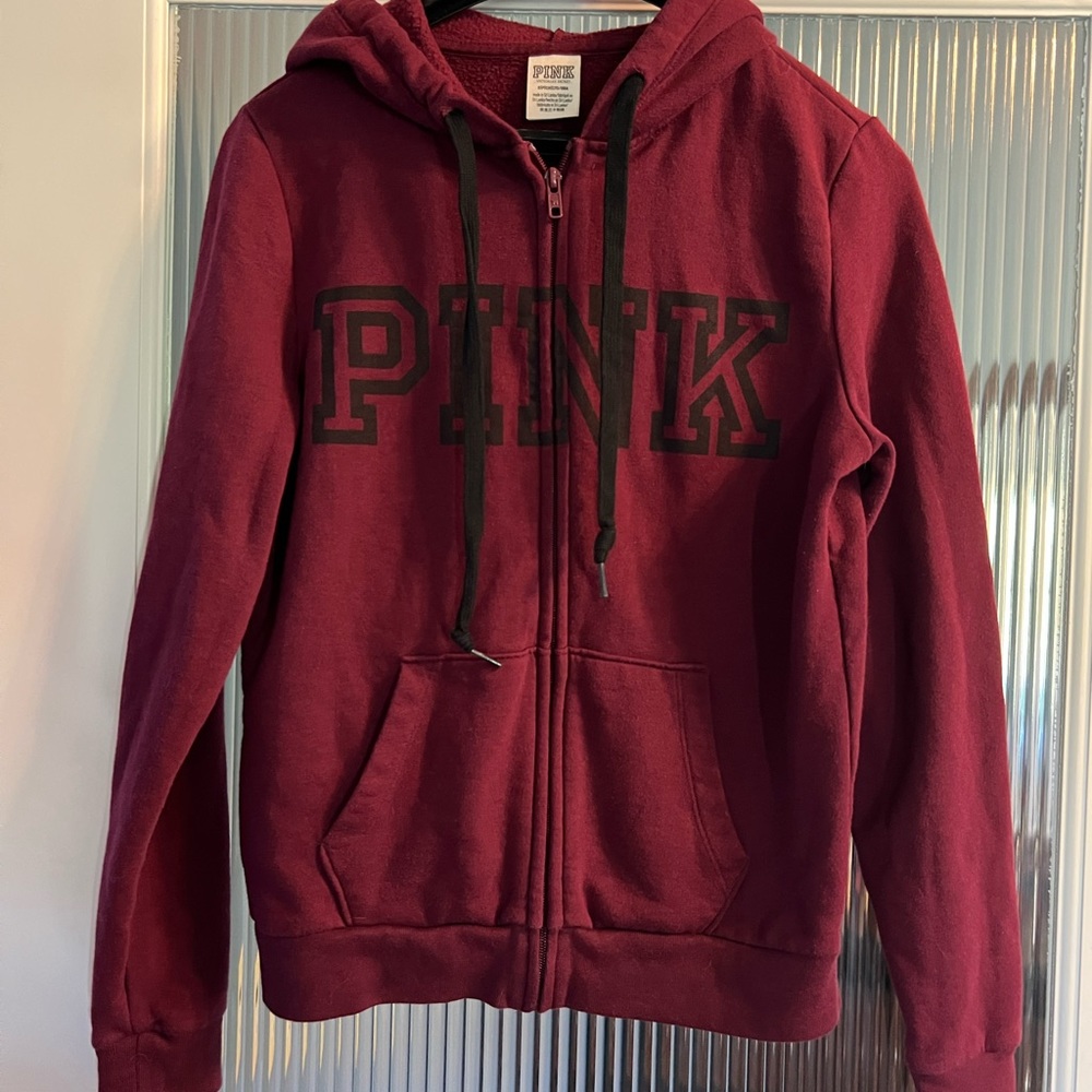 PINK full zip hoodie. Size S. Like new condition. Washed never worn